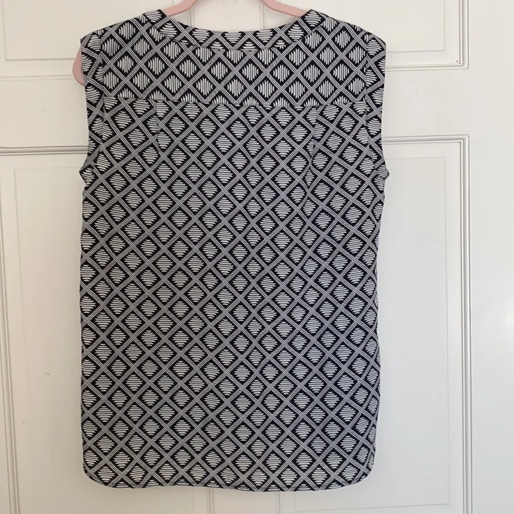J.Crew Tribal Print Black White Pattern Blouse Top